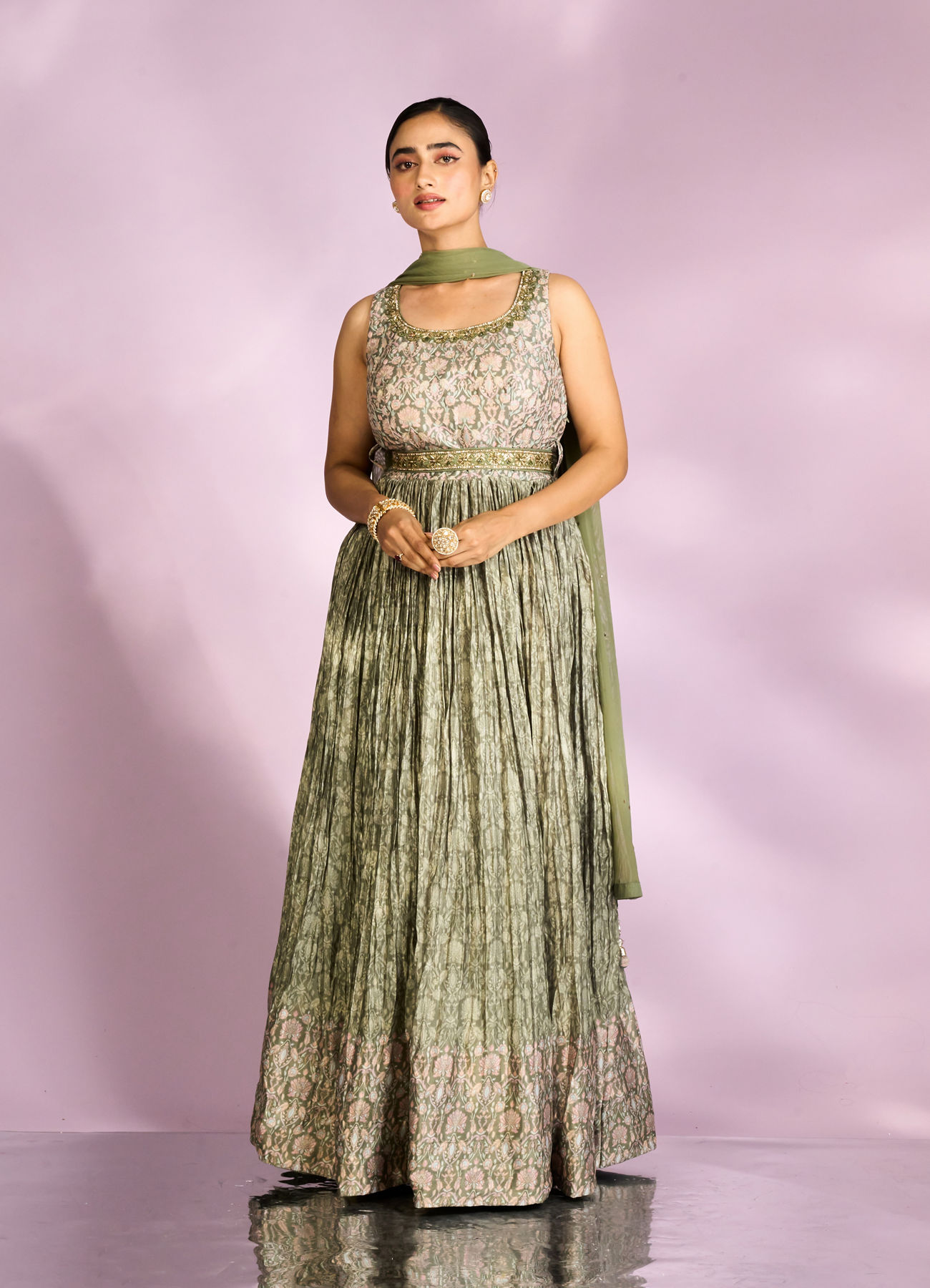 Mohey Women Emerald Green Enchantment Anarkali Suit