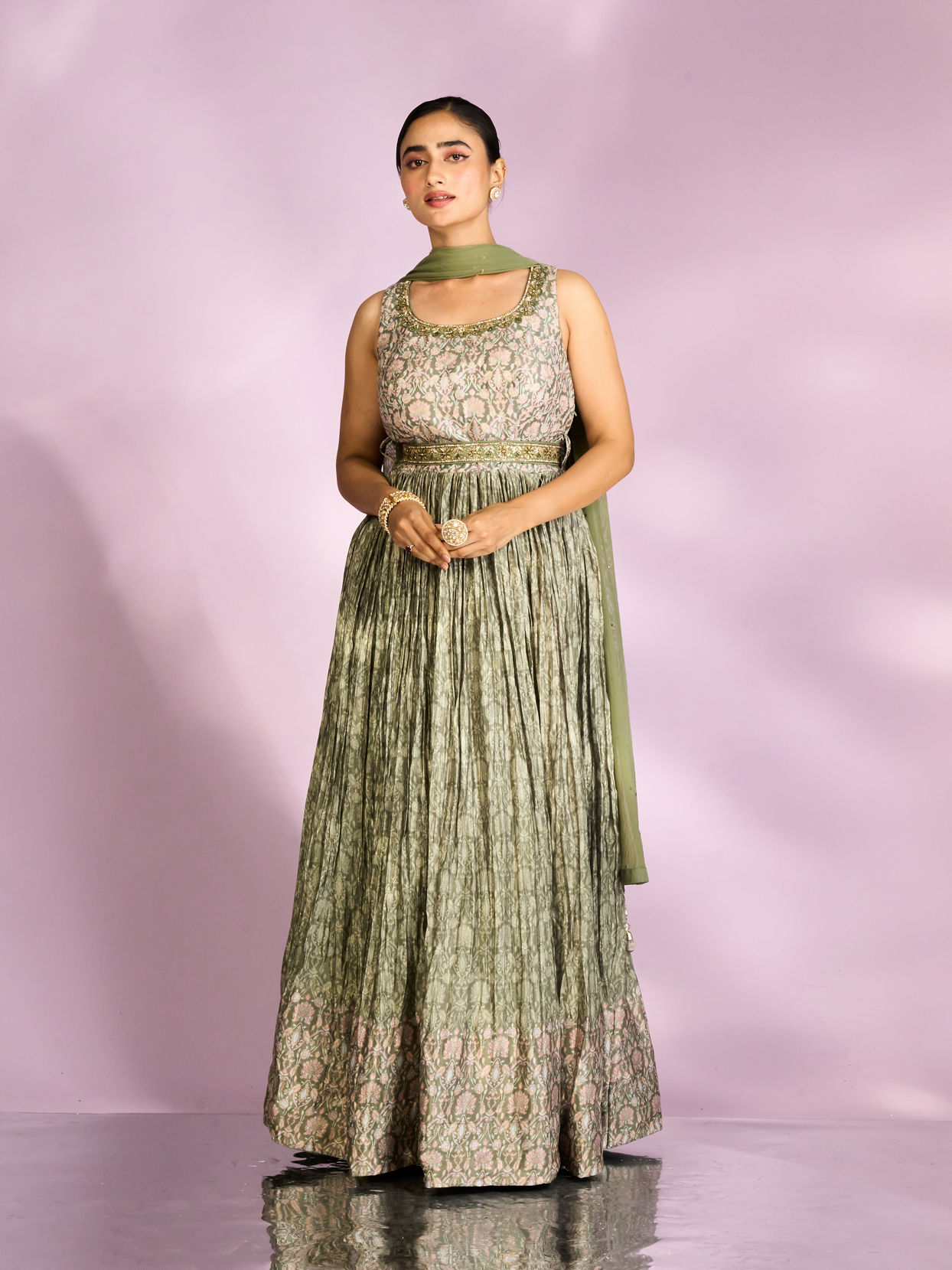 Mohey Women Emerald Green Enchantment Anarkali Suit