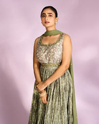 Mohey Women Emerald Green Enchantment Anarkali Suit