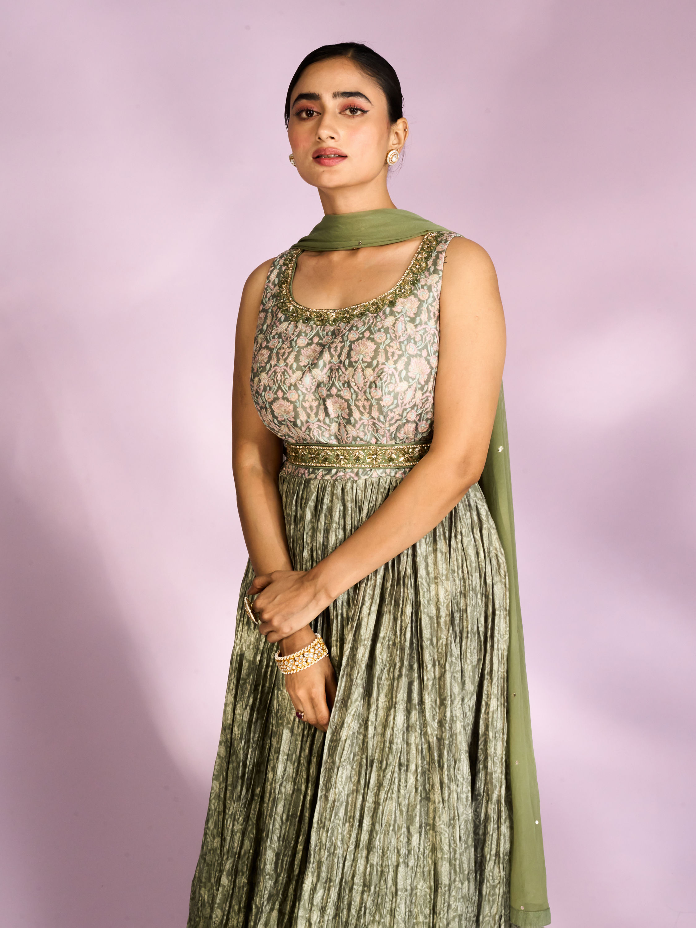 Mohey Women Emerald Green Enchantment Anarkali Suit