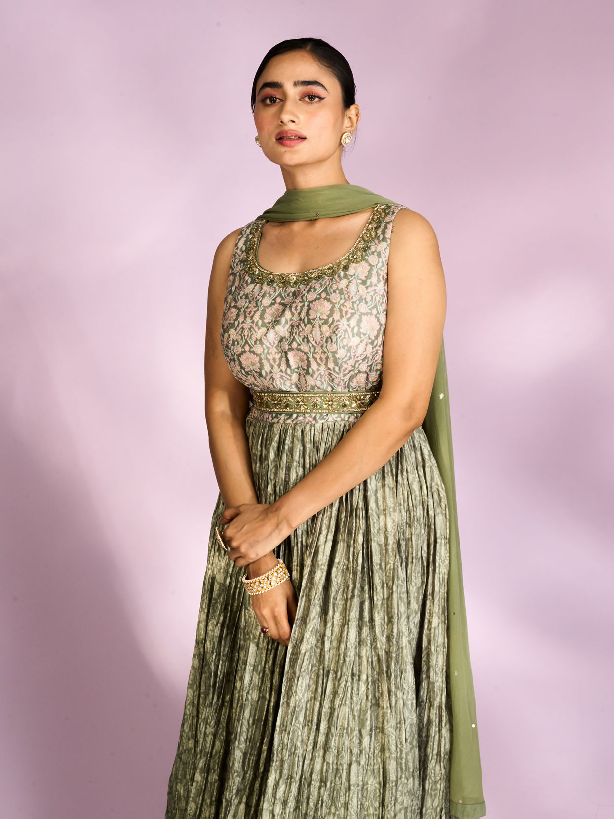 Mohey Women Emerald Green Enchantment Anarkali Suit