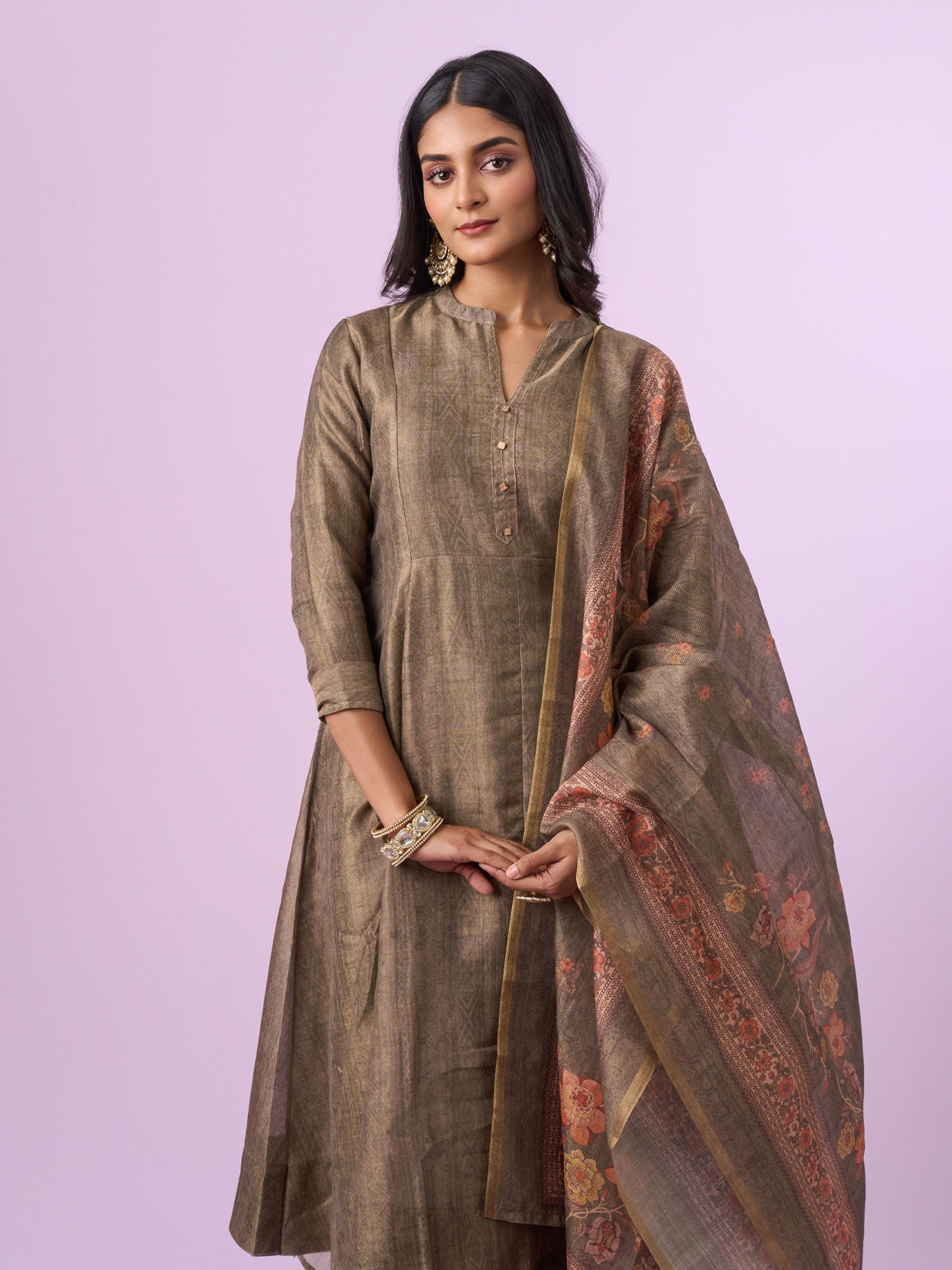 Mohey Women Blossoming Mehandi Anarkali Suit