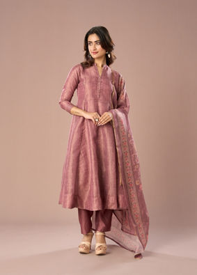 Mohey Women Purple Extravaganza Anarkali Stitched Suit