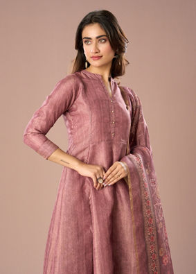 Mohey Women Purple Extravaganza Anarkali Stitched Suit