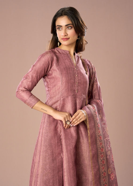 Mohey Women Purple Extravaganza Anarkali Stitched Suit