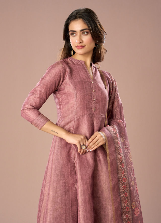 Mohey Women Purple Extravaganza Anarkali Stitched Suit