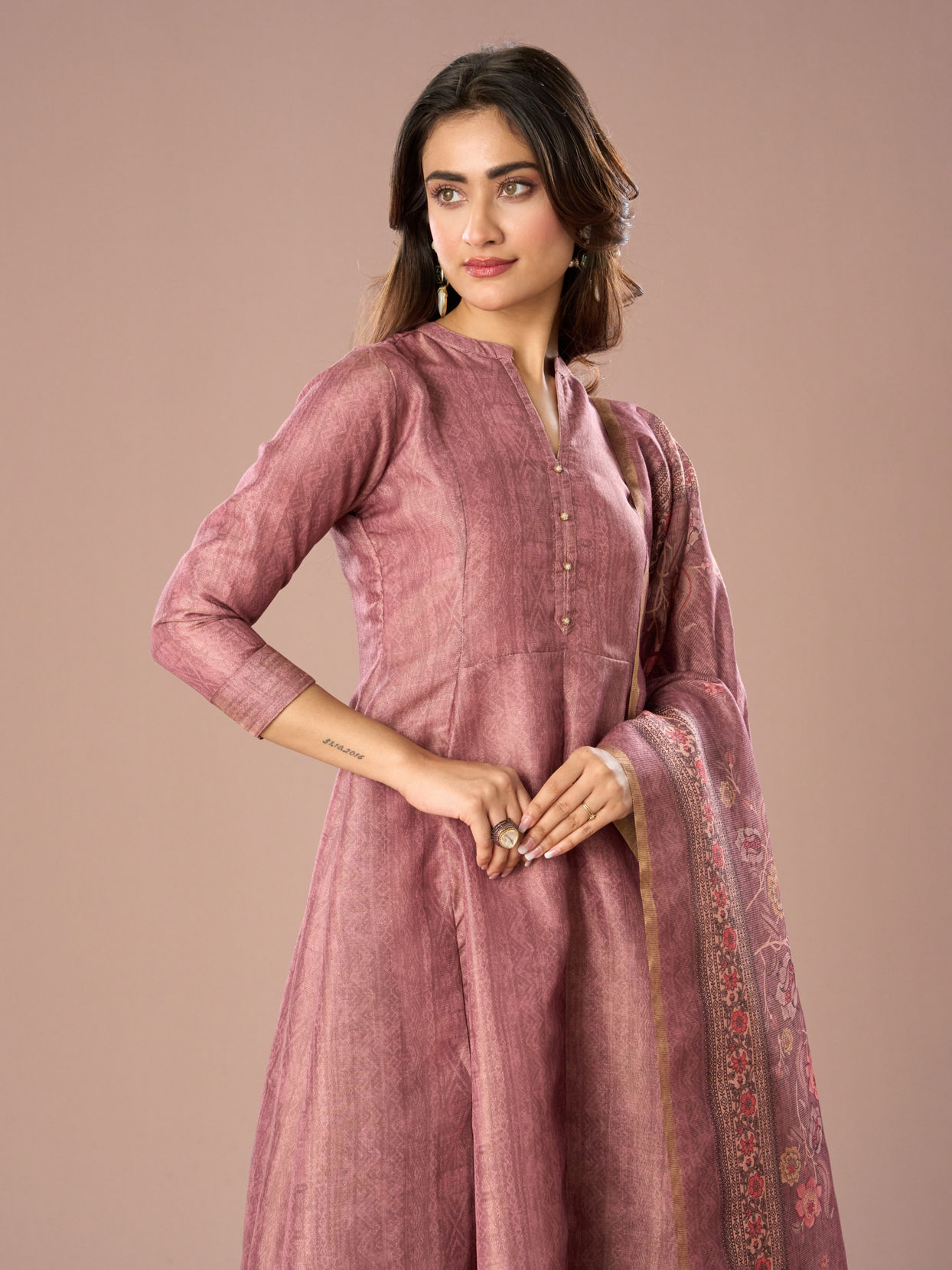 Mohey Women Purple Extravaganza Anarkali Stitched Suit