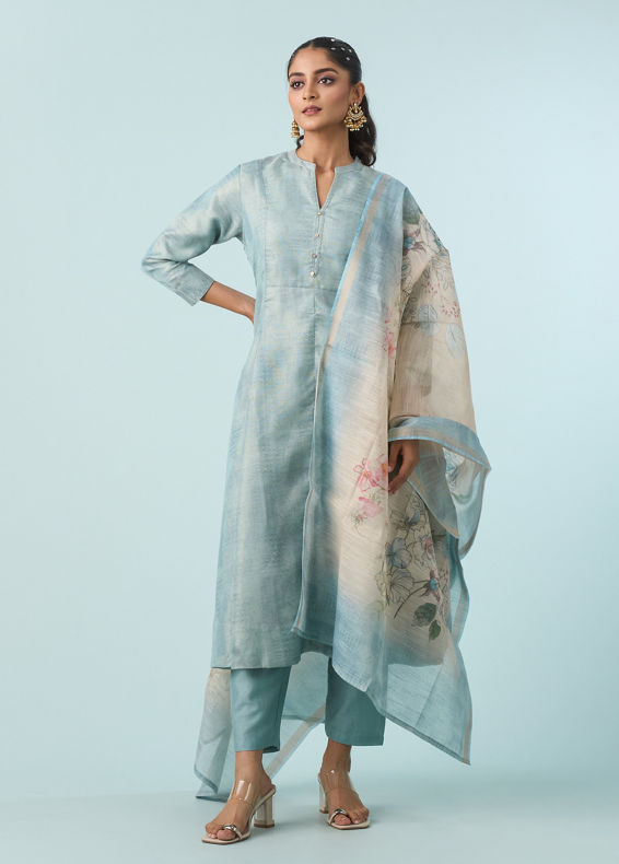 Mohey Women Elegant Light Blue Anarkali Suit