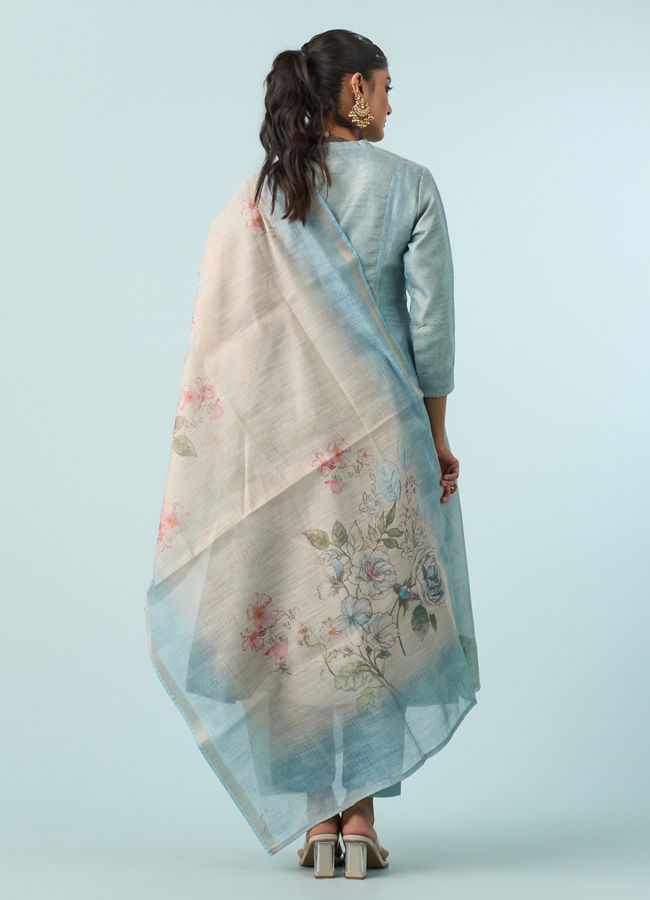 Mohey Women Elegant Light Blue Anarkali Suit