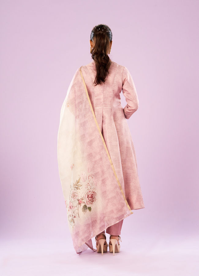 Mohey Women Elegant Light Pink Anarkali Suit