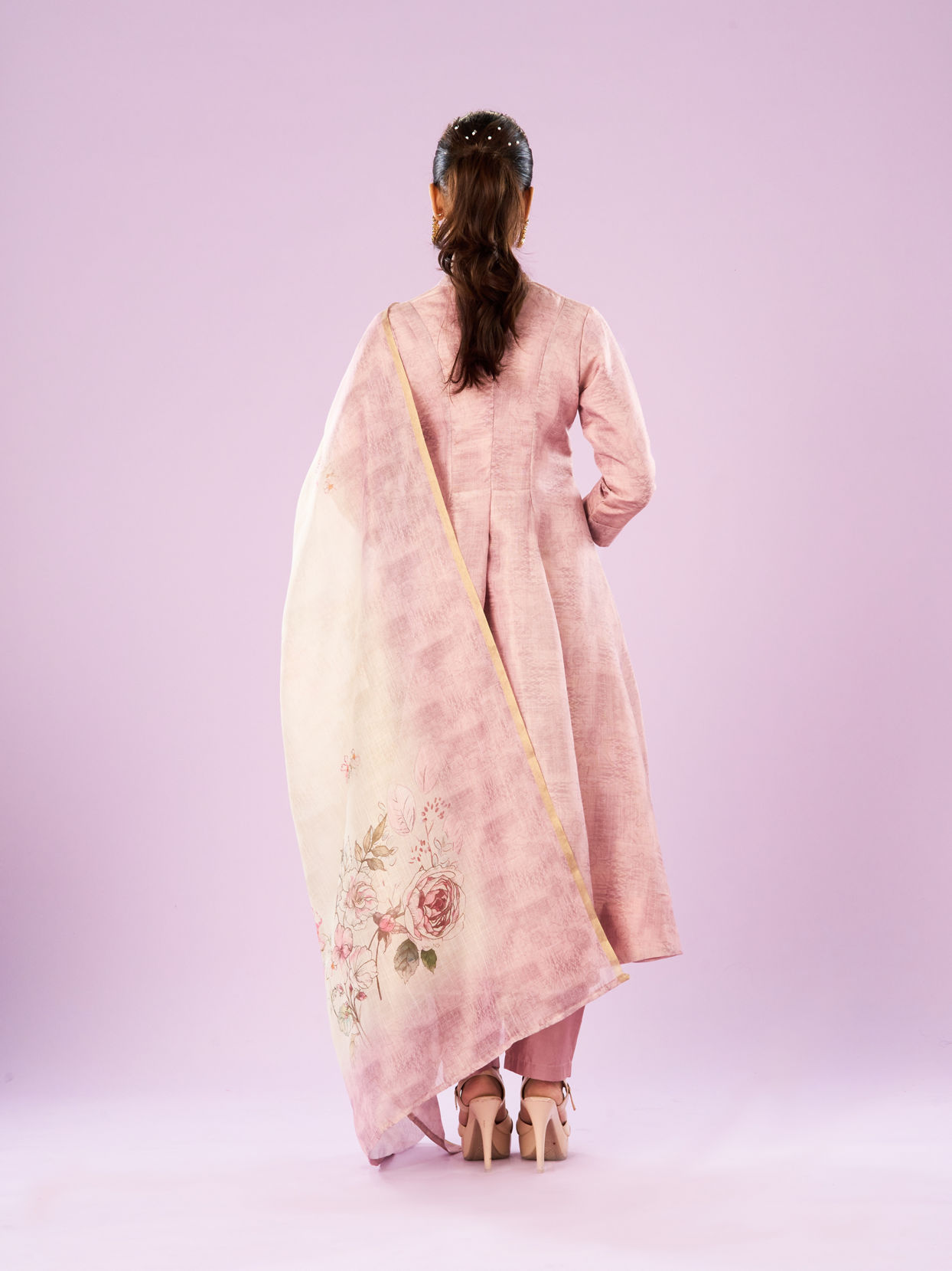 Mohey Women Elegant Light Pink Anarkali Suit