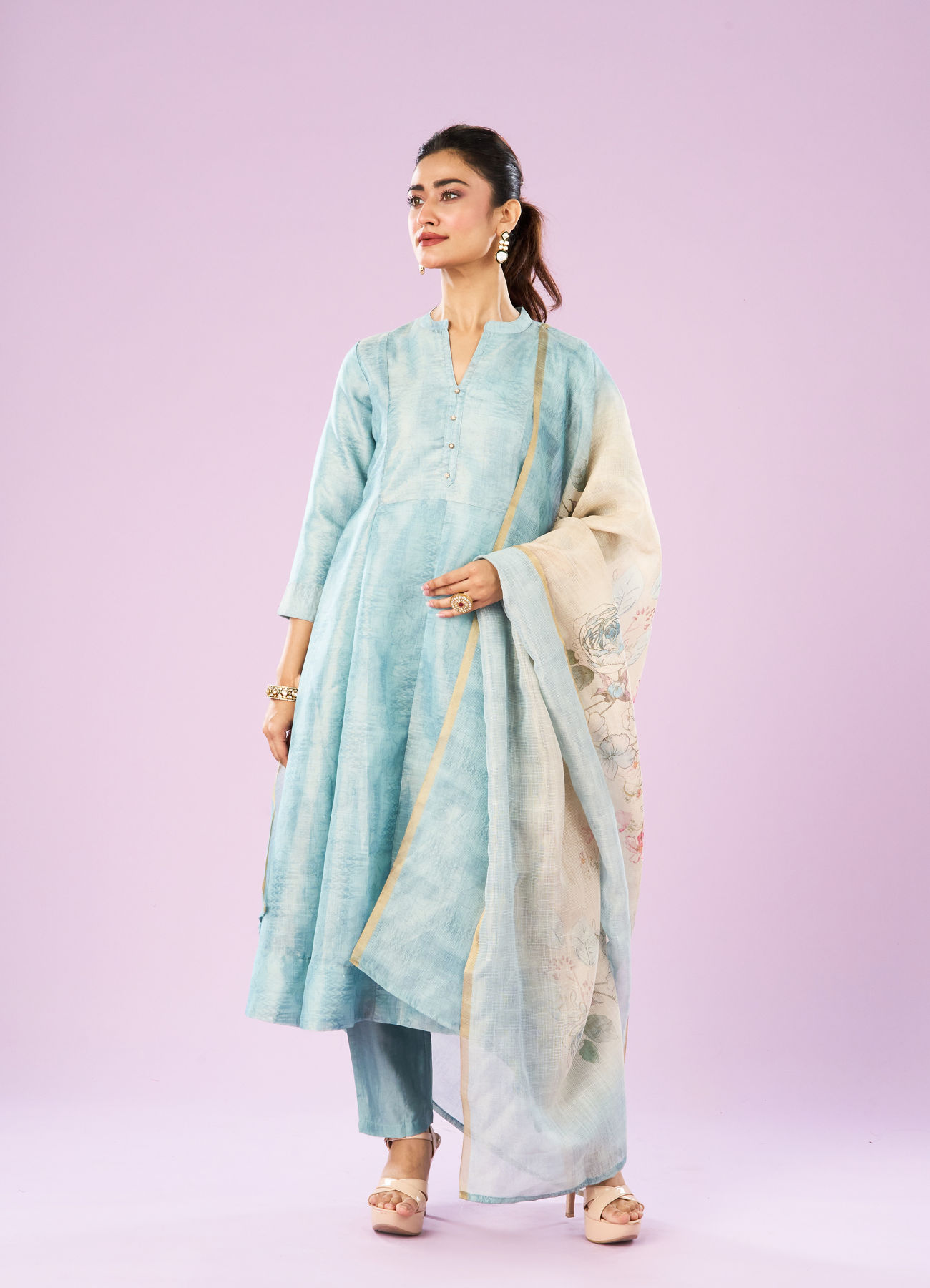 Mohey Women Emerald Elegance Anarkali Suit