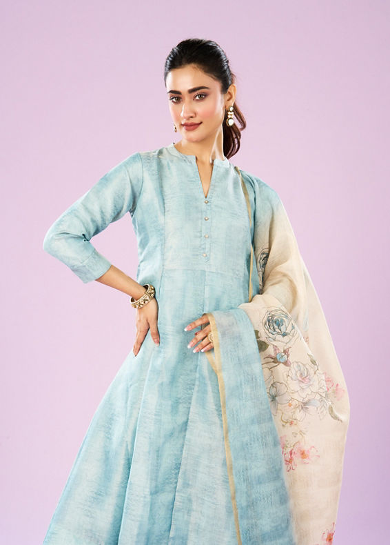 Mohey Women Emerald Elegance Anarkali Suit