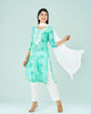 Mohey Women Ravishing Rama Green Straight Suit