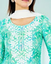 Mohey Women Ravishing Rama Green Straight Suit
