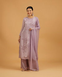 Mohey Women Purple Elegance Palazzo Suit