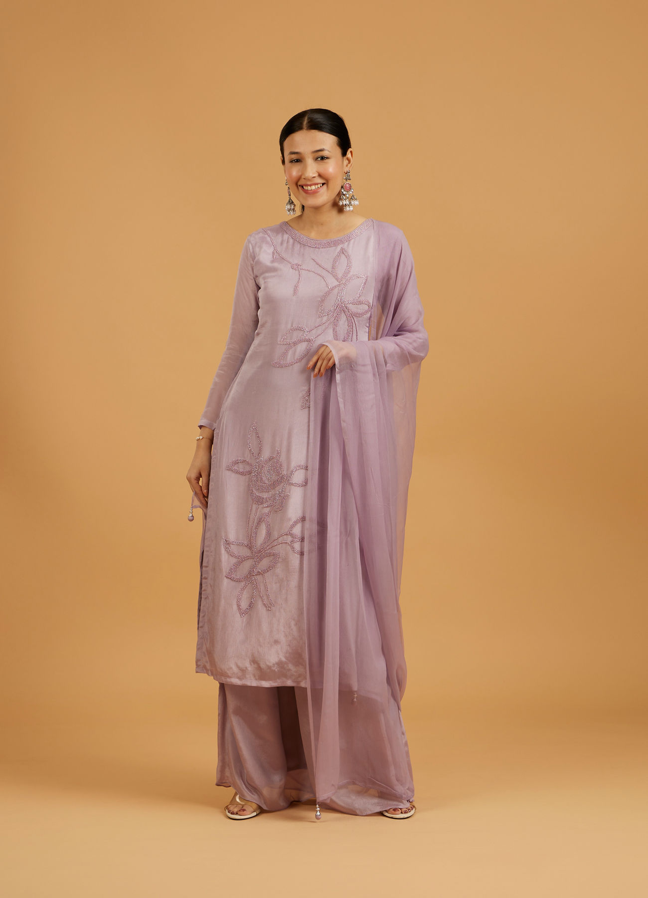 Mohey Women Purple Elegance Palazzo Suit