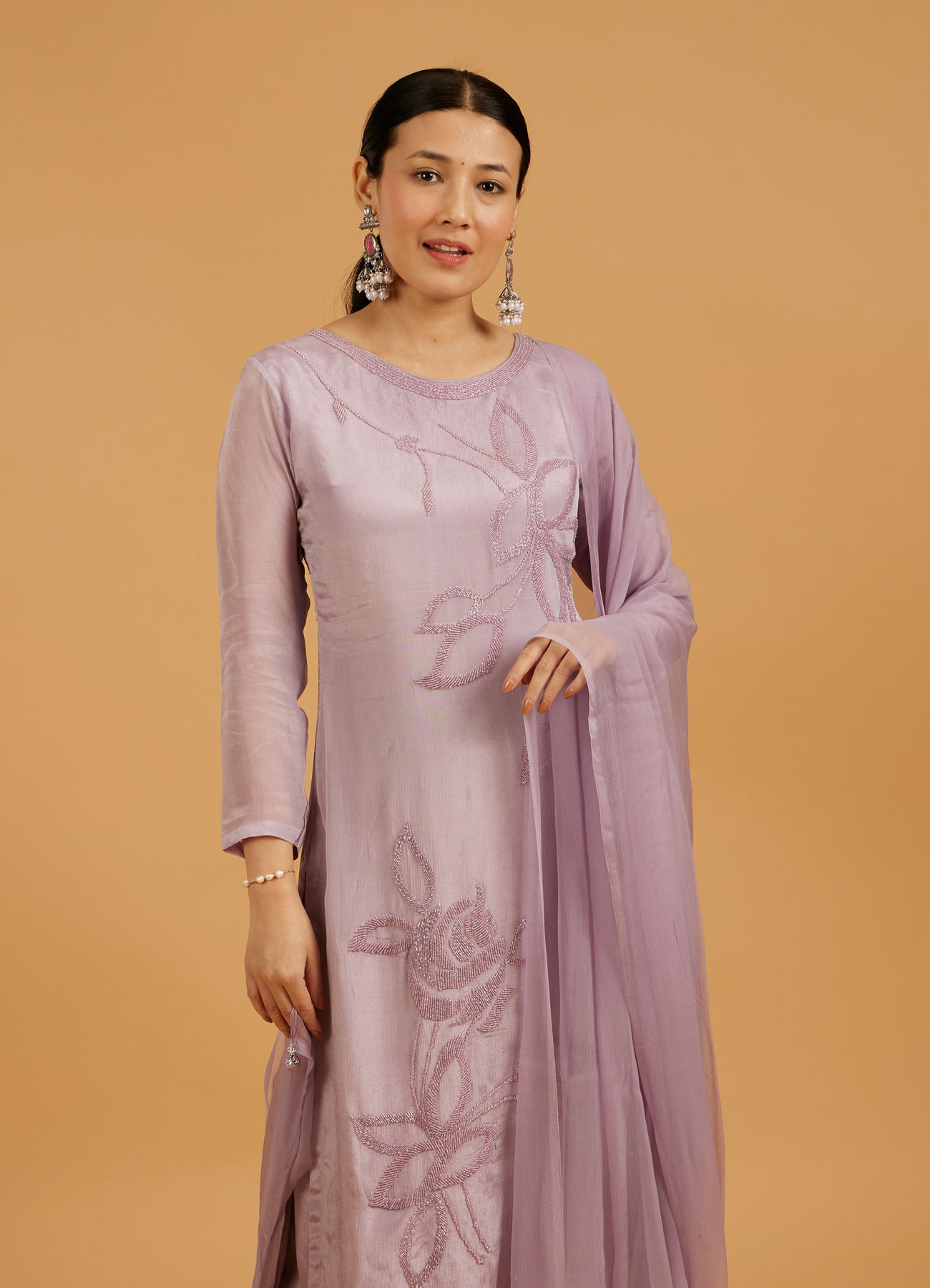 Mohey Women Purple Elegance Palazzo Suit