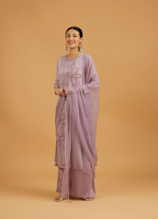 Mohey Women Purple Elegance Palazzo Suit