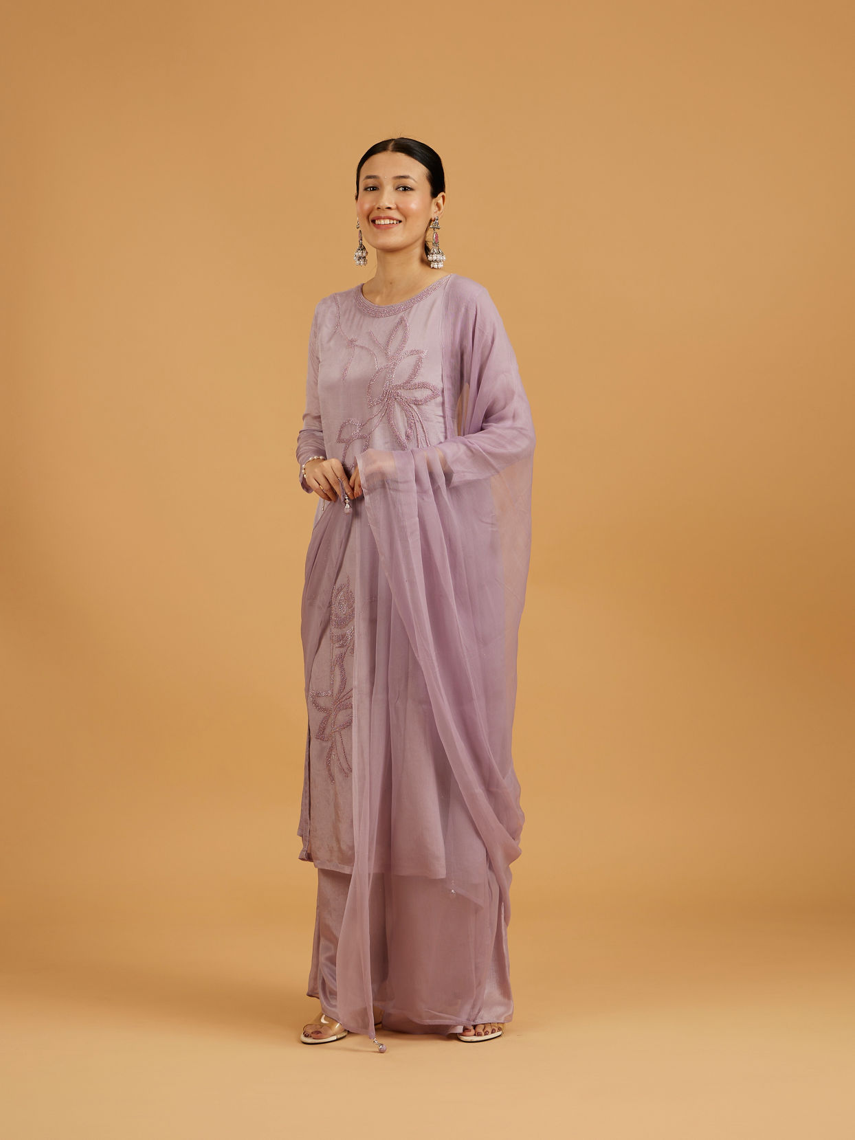 Mohey Women Purple Elegance Palazzo Suit