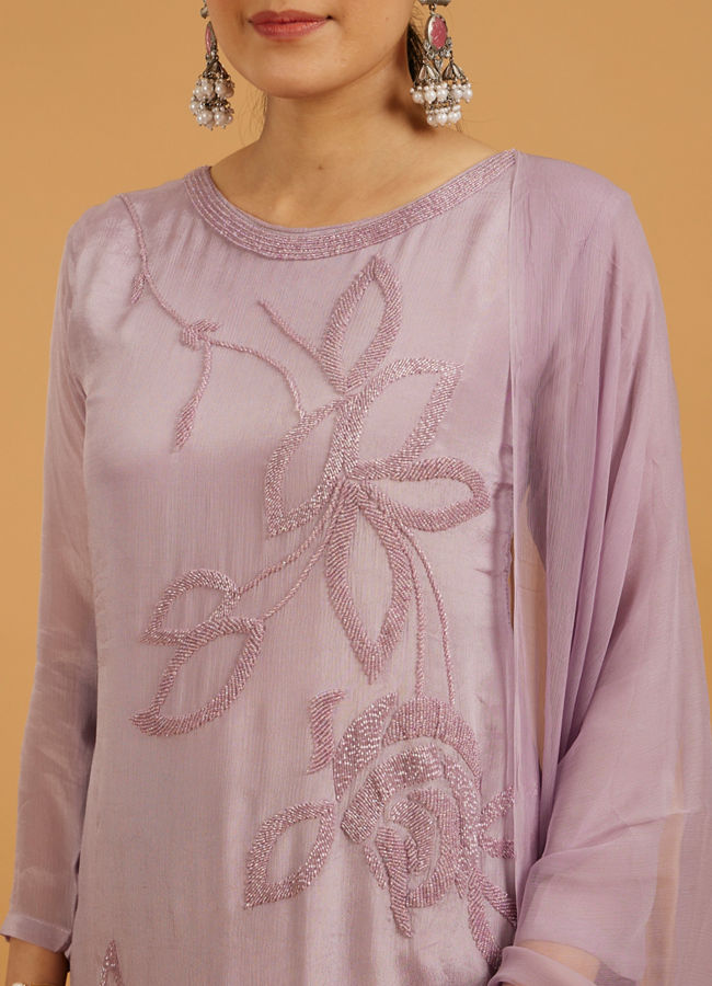 Mohey Women Purple Elegance Palazzo Suit
