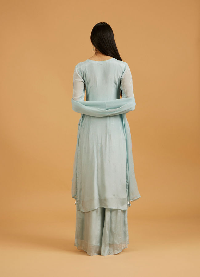 Mohey Women Exquisite Light Blue Palazzo Suit