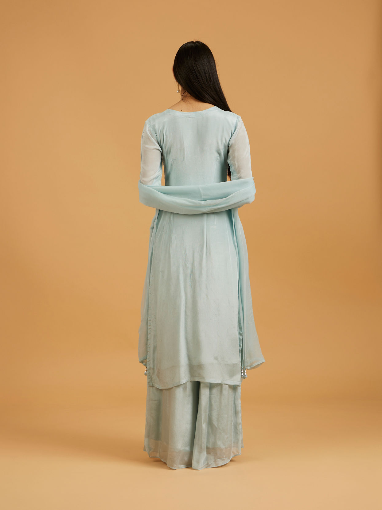 Mohey Women Exquisite Light Blue Palazzo Suit