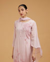 Mohey Women Blossoming Pink Chiffon Palazzo Suit
