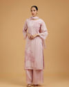 Mohey Women Blossoming Pink Chiffon Palazzo Suit