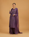 Mohey Women Exquisite Purple Stitched Suit image number 0