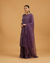 Mohey Women Exquisite Purple Stitched Suit image number 2