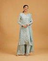 Mohey Women Elegant Light Blue Palazzo Suit