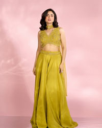 Mohey Women Emerald Enchantment Indo Western
