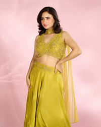 Mohey Women Emerald Enchantment Indo Western