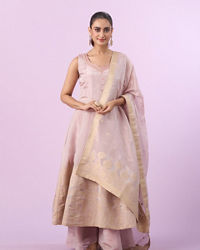 Mohey Women Pink Tissue Anarkali Suit
