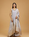 Lilac Tissue Infused Anarkali Suit
