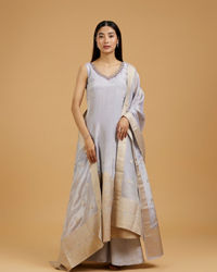 Mohey Women Lilac Tissue Infused Anarkali Suit