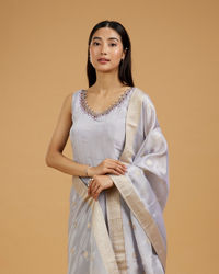 Mohey Women Lilac Tissue Infused Anarkali Suit