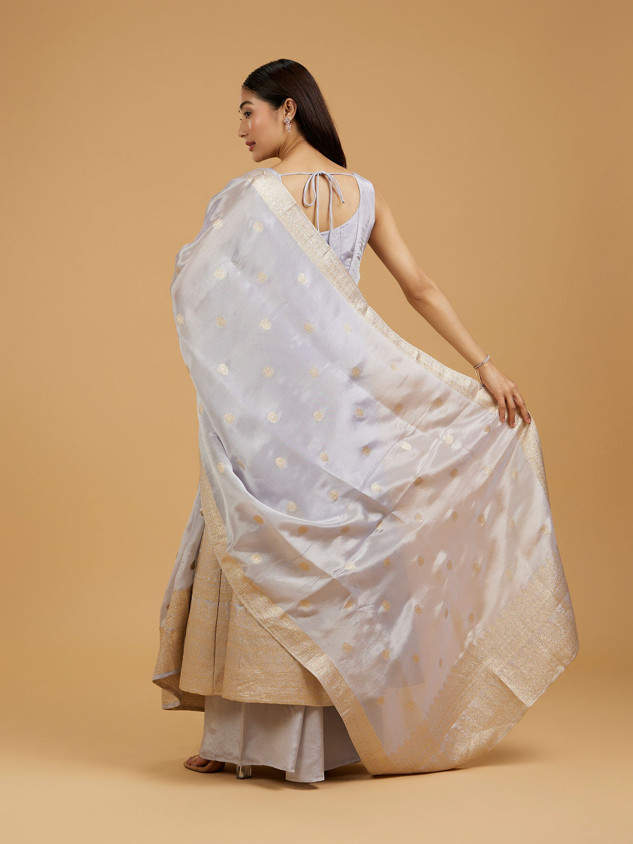 Mohey Women Lilac Tissue Infused Anarkali Suit