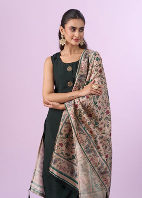 Mohey Women Emerald Green Straight Suit