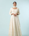Mohey Women Glittering Georgette Cream Anarkali Suit