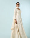 Mohey Women Glittering Georgette Cream Anarkali Suit
