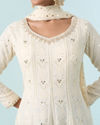 Mohey Women Glittering Georgette Cream Anarkali Suit