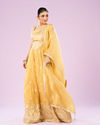 Mohey Women Enigmatic Yellow Anarkali Stitched Suit