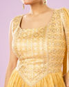 Mohey Women Enigmatic Yellow Anarkali Stitched Suit