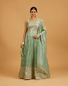 Mohey Women Sea Green Bel Buti And Jaal Embroidered Anarkali Suit