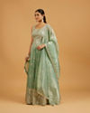 Mohey Women Sea Green Bel Buti and Jaal Embroidered Suit Set with Sequin Work image number 2