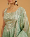 Mohey Women Sea Green Bel Buti And Jaal Embroidered Anarkali Suit