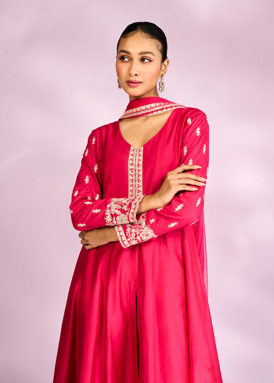 Mohey Women Royal Rani Pink Anarkali Suit