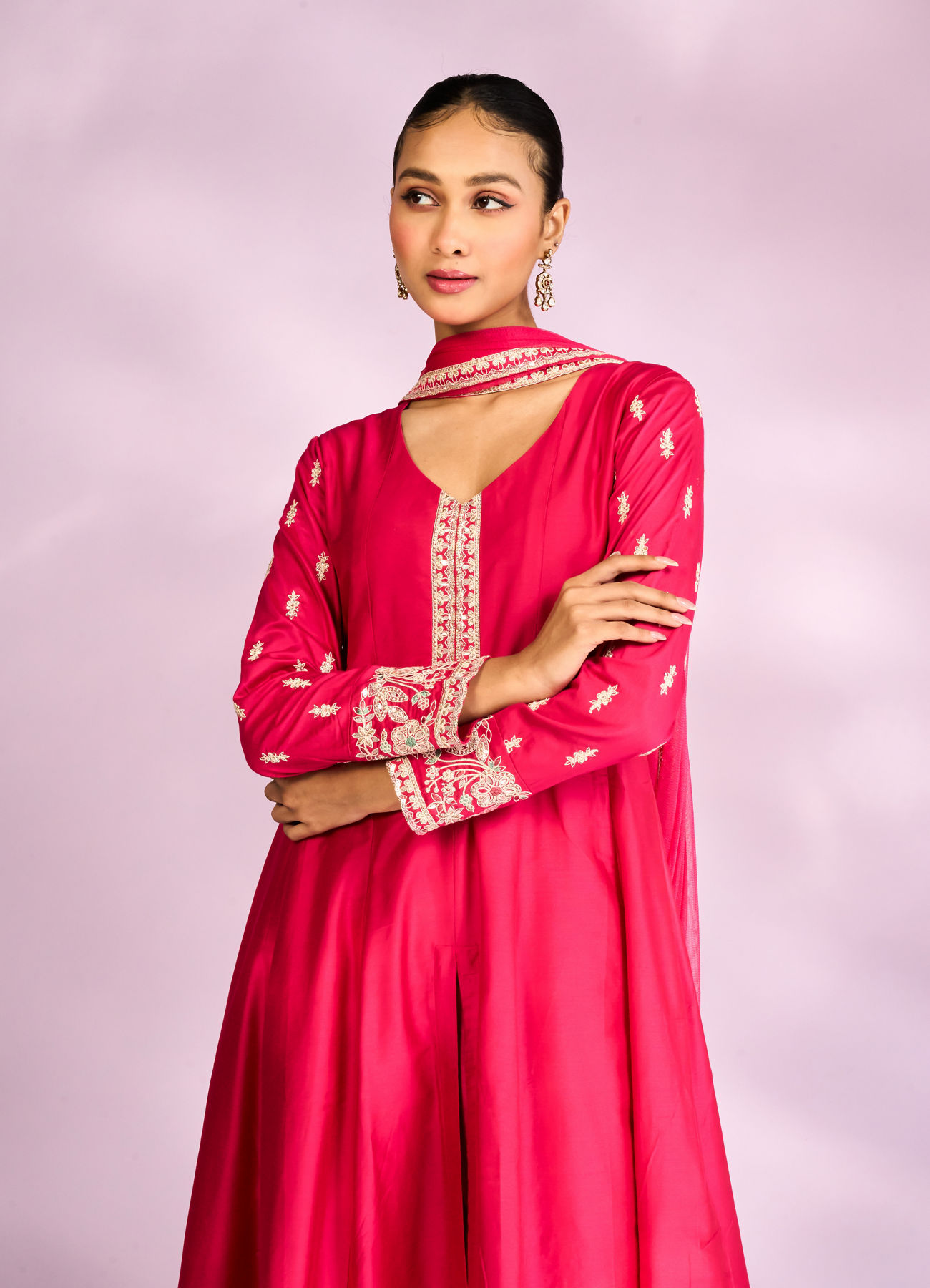 Mohey Women Royal Rani Pink Anarkali Suit